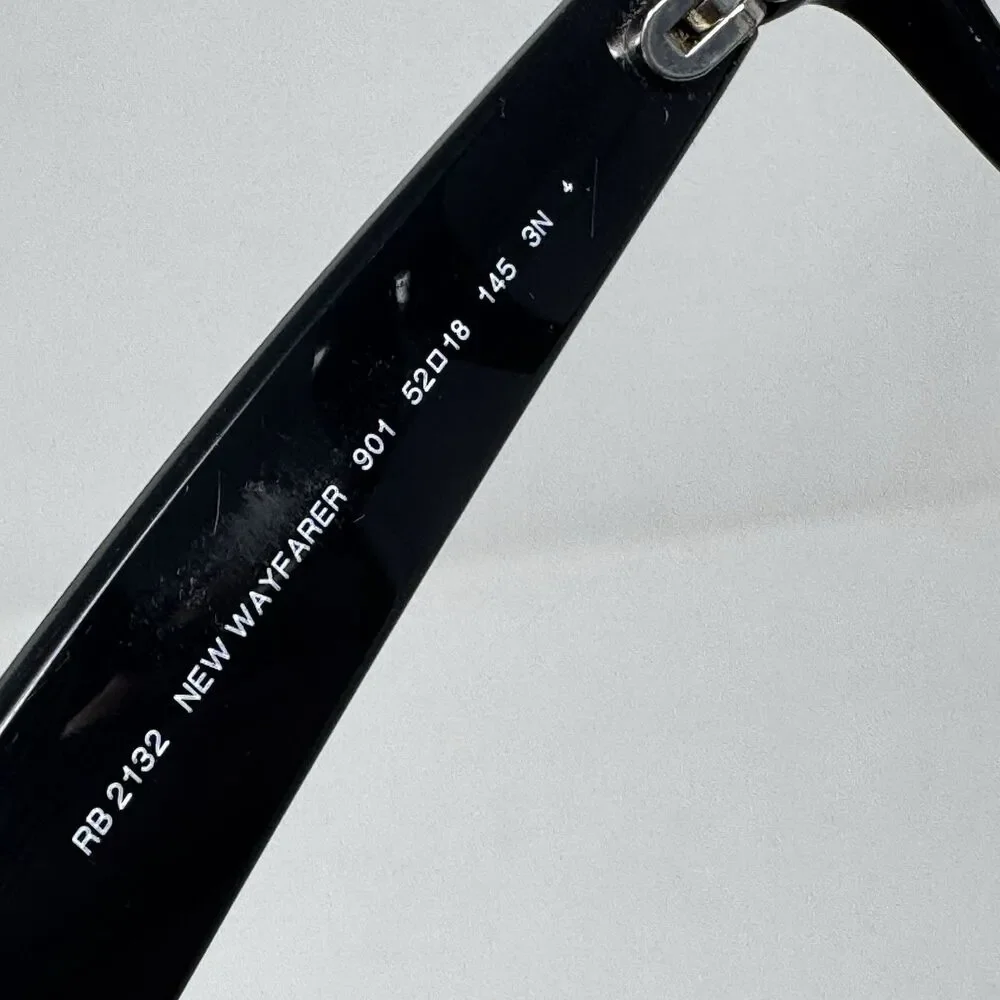 Ray-Ban RB2132 New Wayfarer 901 Black Sunglass Frames 52-18-145 Italy Authentic